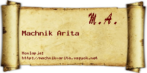 Machnik Arita névjegykártya